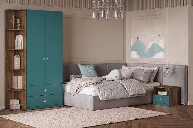 Тумба прикроватная Скарабей - 2 МДФ Аквамарин