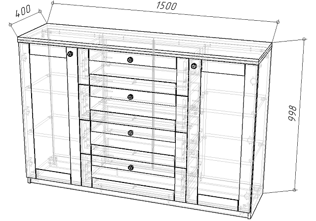 Комод София РАХ - 6 МДФ