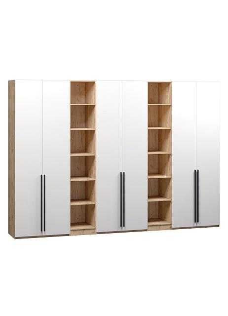 Шкаф распашной Хейсон - 18 Дуб Золотистый / Белый