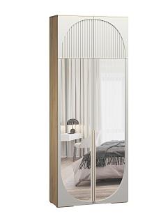 Шкаф распашной Брей - 1.2 с антресолью Дуб Золотистый / Кашемир