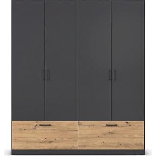 Шкаф распашной Бари - 3 Черный / Дуб Бунратти