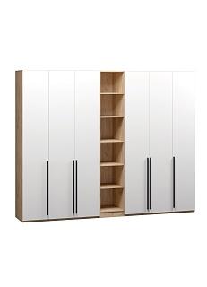 Шкаф распашной Хейсон - 12 Дуб Золотистый / Белый