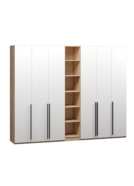 Шкаф распашной Хейсон - 12 Дуб Золотистый / Белый