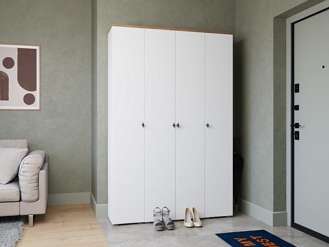 Шкаф распашной Квели - 4 Белый