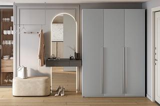 Шкаф распашной Лорена Бест - 3 Серый Камень