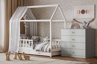 Комод Банни - 4 МДФ Светло-Серый