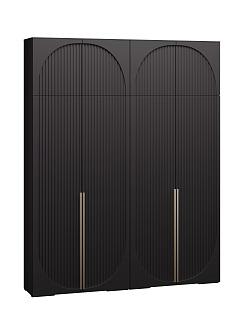 Шкаф распашной Брей - 2 с антресолью Черный