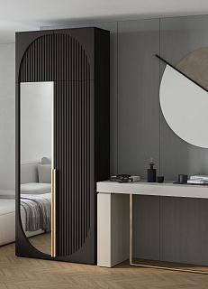 Шкаф распашной Брей - 1.1 с антресолью Черный