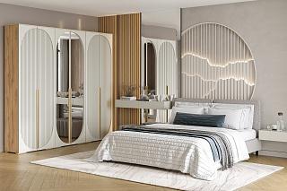 Шкаф распашной Брей - 3.1 Дуб Золотистый / Кашемир