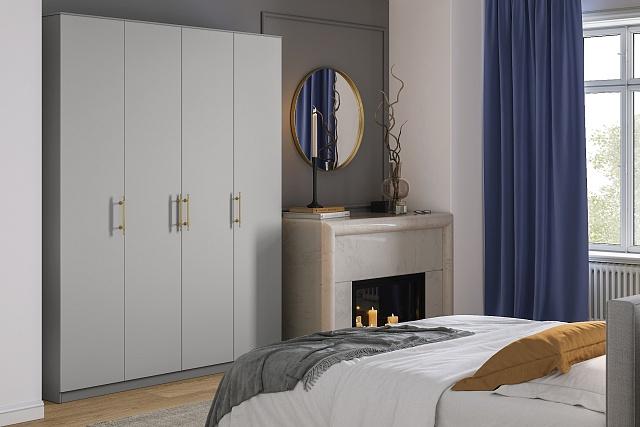 Шкаф распашной Хелена - 4 Шиншилла Серая