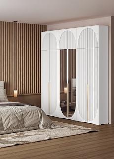 Шкаф распашной Брей - 3.1 с антресолью Белый