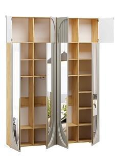 Шкаф распашной Брей - 2.2 с антресолью Дуб Золотистый / Кашемир