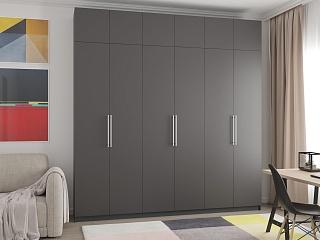 Шкаф распашной Калифорния - 6 с антресолью Графит