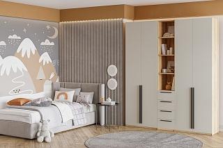 Шкаф распашной Хейсон - 21 Блэквуд Ячменный / Кашемир