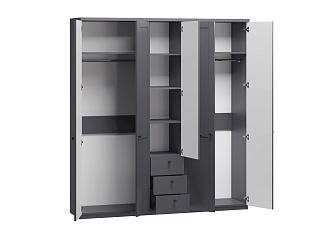 Шкаф распашной София РАХ - 17 МДФ Графит