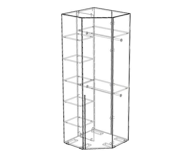 Шкаф угловой Мори - 2 Черный