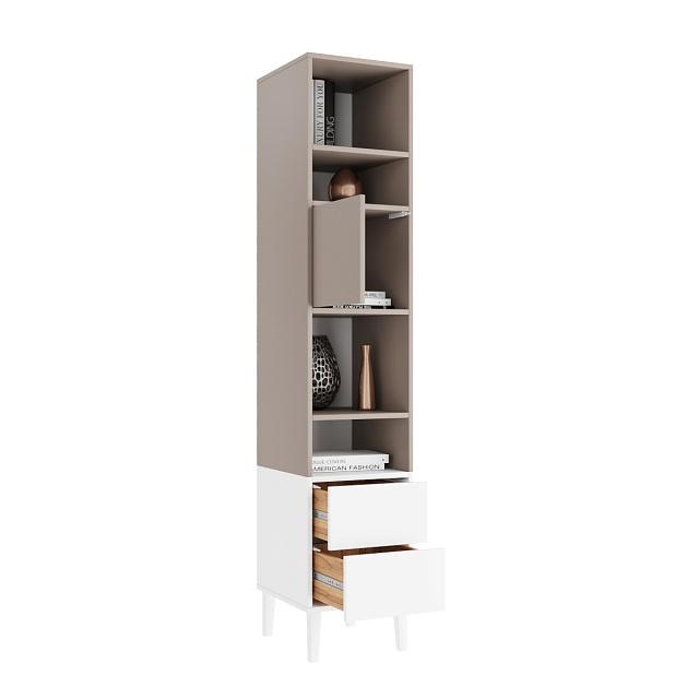 Стеллаж Скарлет - 1 Белый / Кашемир