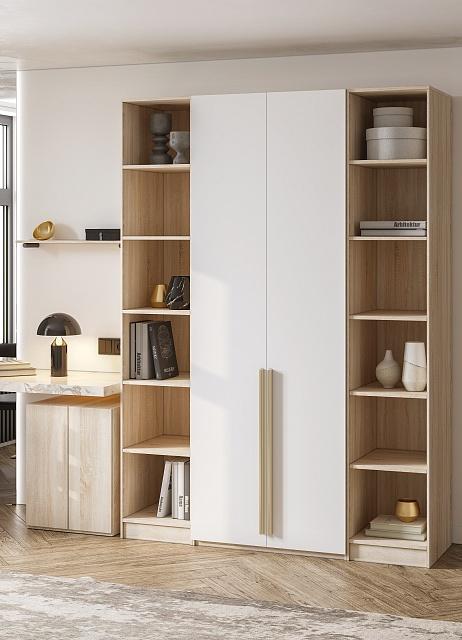 Шкаф распашной Хейсон - 24 Дуб Сонома / Белый