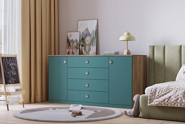 Комод Скарабей - 3 МДФ Аквамарин