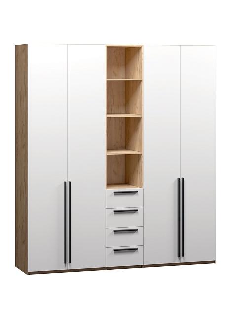 Шкаф распашной Хейсон - 21 Дуб Золотистый / Белый