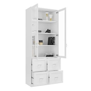 Книжный шкаф Библиограф - 2 №4 Белый