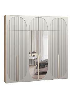 Шкаф распашной Брей - 3.1 с антресолью Дуб Золотистый / Кашемир