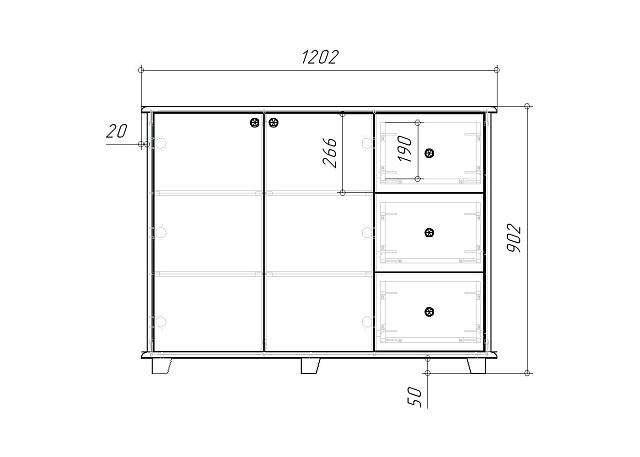 Комод Луиза - 4 МДФ Белый