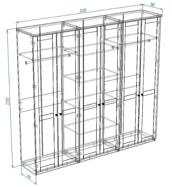 Шкаф распашной София РАХ - 7 МДФ Белый