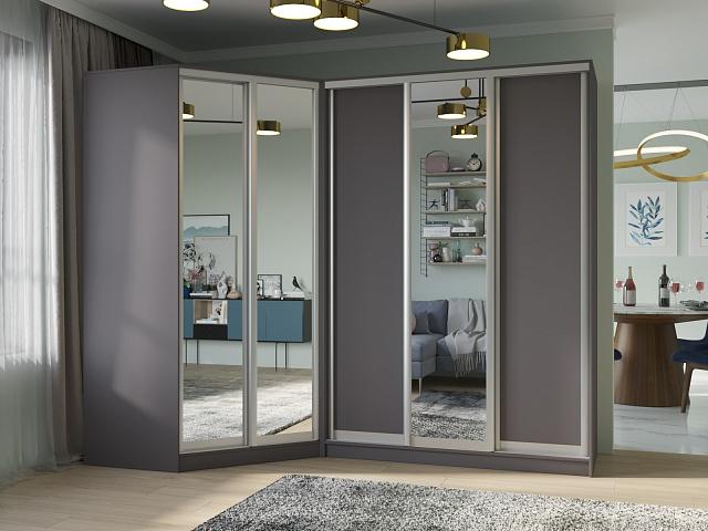 Шкаф-купе угловой Ромео - 9 Графит