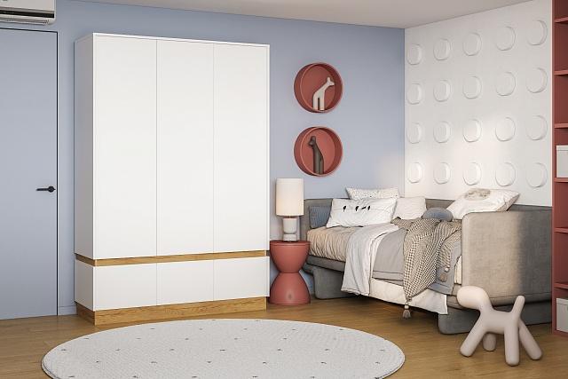 Шкаф распашной Exeed - 3 Белый